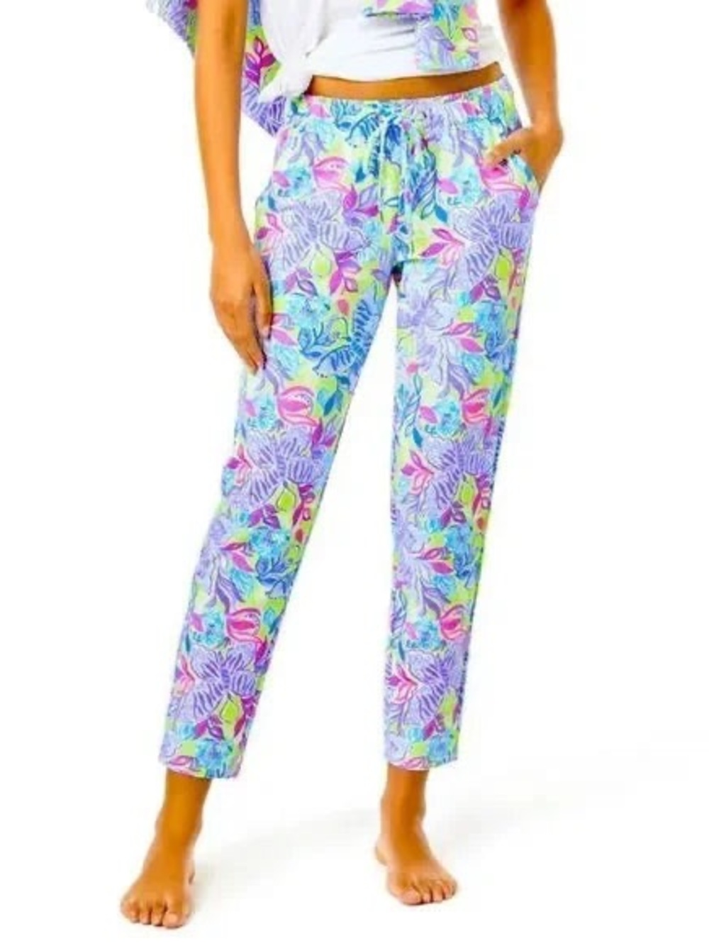 Lilly Pulitzer Emora French Terry Knit Pant Women’s size Small Dew Drop Stay Fly